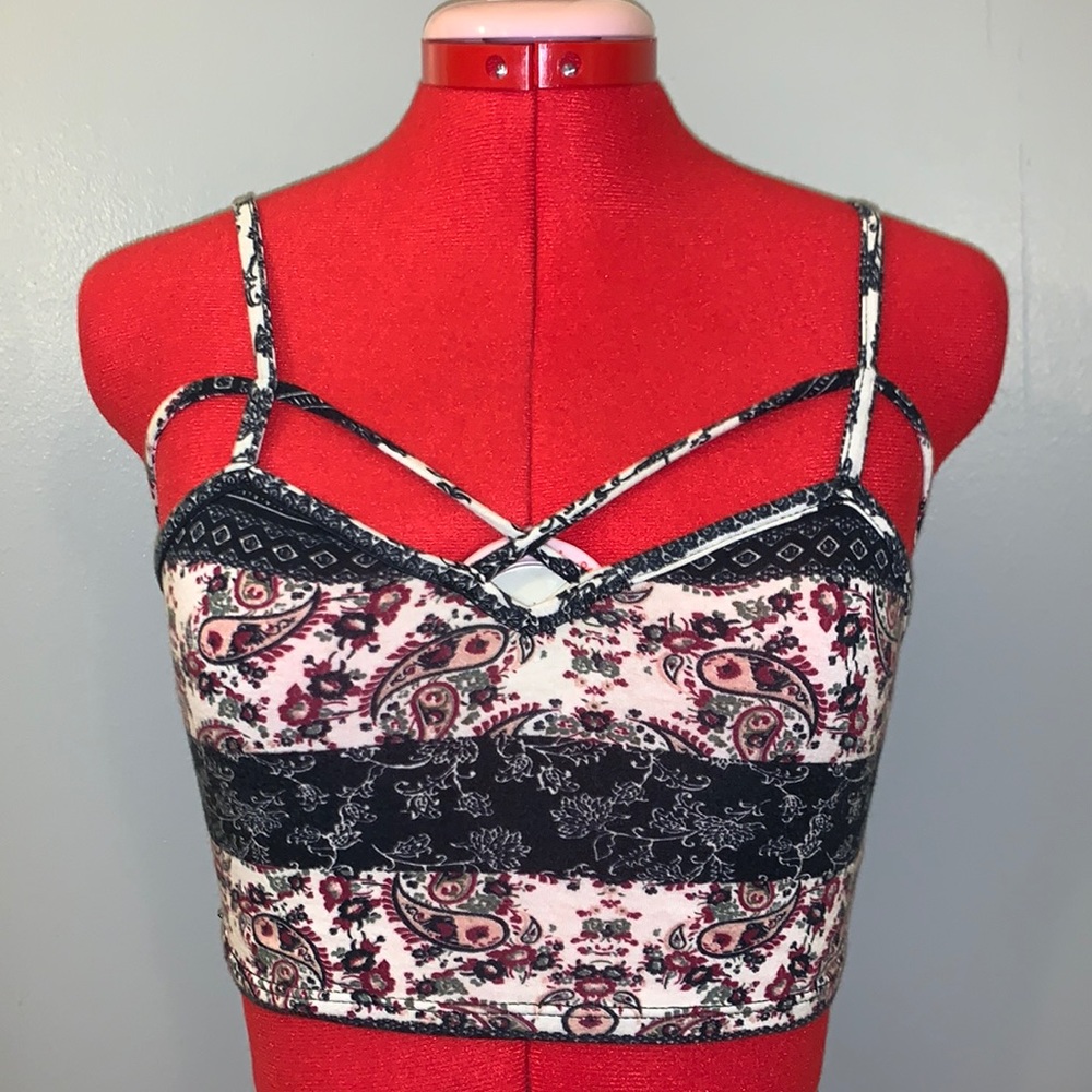 Paisley Print Crop Top